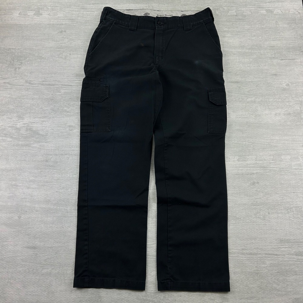 Vintage Y2K Dickies Cargo Pants Size 34x30 Black Regular Straight Slacks Chino